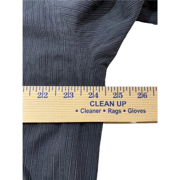 Perry Ellis Mens Size XL Long Sleeve Cotton Gray Pin Stripe Button Up Shirt - Picture 6 of 8